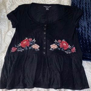 Black flower top